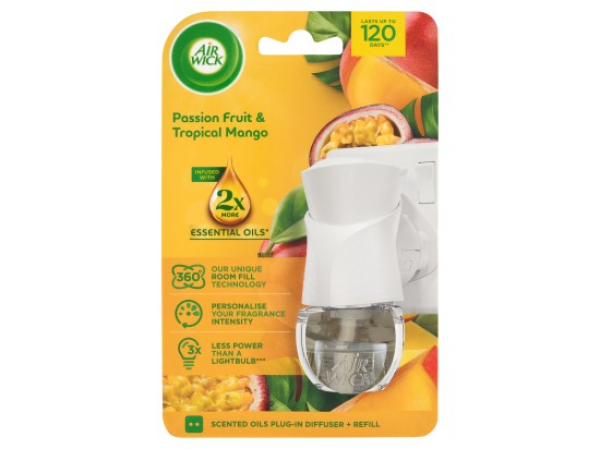 Air Wick elektrický osvěžovač vzduchu - strojek a náplň - Maracuja a tropické mango 19 ml
