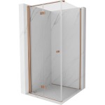 MEXEN/S - Mist-F sprchový kout skládací dveře levá 70 x 70, transparent, měď kartáčovaná 8A6T-070-070-65-00-L