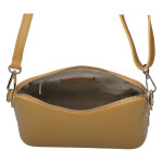 Módní dámská kožená crossbody kabelka Jurina, tmavě žlutá