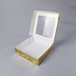 Dortisimo Vánoční krabice na cukroví zlato-bílá nepromastitelná (20 x 20 x 5 cm)