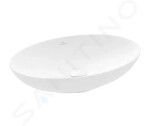 VILLEROY & BOCH - Loop&Friends Umyvadlo na desku, 560x380 mm, bez přepadu, CeramicPlus, Stone White 4A4701RW