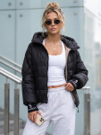 Dámská prošívaná bunda s kapucí, černá, FashionStreet TY5759 XXL