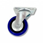 Kolečko pojezdové, 100mm, otočné, tvrdá pryž-modrá, 130kg