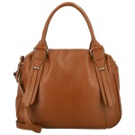 Módní dámská kožená kabelka do ruky Hannah, koňaková