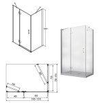 BESCO - Obdélníkový sprchový kout VIVA 195O - Rozměr A - 120, Rozměr B - 80, Směr zavírání - Levé (SX) BCVIV8012L