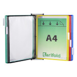 Djois nástěnný kovový držák magnetický s rámečky, 10 rámečků s kapsami A4, rámečky mix barev, 1 set