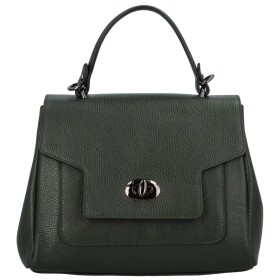 Luxusní dámská kožená kabelka do ruky Lúthien, tmavě zelená