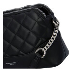 Módní prošívaná dámská koženková crossbody Freay, černá