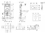 GEBERIT - Duofix Modul pro závěsné WC s tlačítkem Sigma20, bílá/lesklý chrom + Duravit ME by Starck - WC a sedátko, Rimless, SoftClose 111.300.00.5 NM4