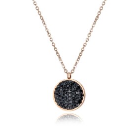 Ocelový náhrdelník se zirkony Melissa Black Gold - chirurgická ocel, Černá 40 cm + 5 cm (prodloužení)