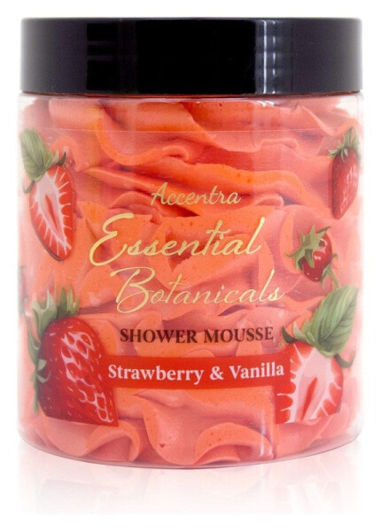 Pěna sprchová ESSENTIAL BOTANICALS v kelímku Jahoda a vanilka 200g
