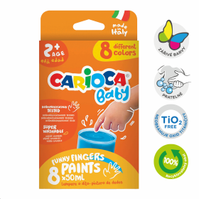Carioca prstové barvy Baby 2+, 8 × 50 ml
