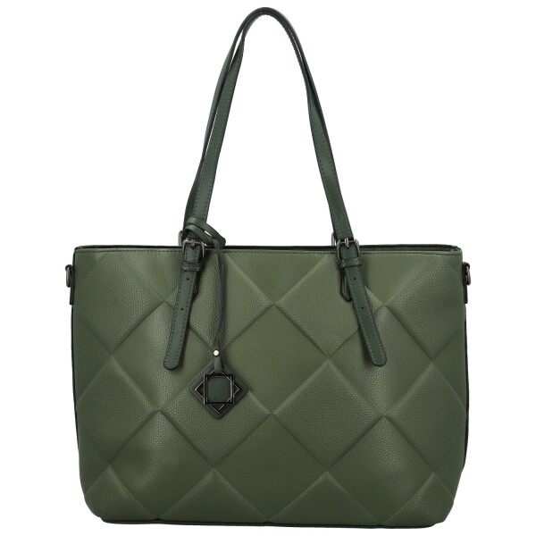 Moderní dámská koženková kabelka na rameno Kathy, tmavě zelená