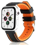Beline Solid Silicone oranžovo-černý / Pásek pro Apple Watch / 42/44/45/49 mm