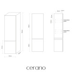 CERANO - Koupelnová skříňka vysoká Carole - bílá matná - 45x150x34 CER-431641
