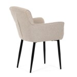 Židle jídelní, snadno čistitelná krémová látka, černý matný lak, kovové nohy