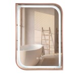REA - Zrcadlo LED ZONE 70x50 BRUSH ROSE GOLD HOM-00304