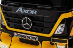 Mamido Dětský elektrický kamion Mercedes Axor LCD MP4 s návěsem žlutý