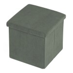 Taburet s úložným prostorem, zelená manšestrová látka