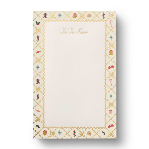Rifle Paper Co. Poznámkový blok Holiday Argyle, zlatá barva, papír