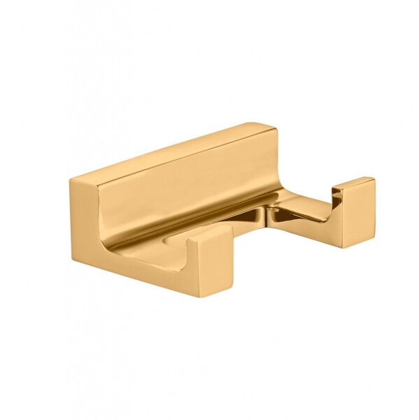 RAV Slezák - NIL - Koupelnový doplněk Věšáček dvojitý Koupelnový doplněk, Zlatá - kartáčovaná NLA0102ZK NLA0102ZK