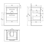 AQUALINE - VEGA umyvadlová skříňka 51,5x60x43,6cm, 2x zásuvka, bílá VG052