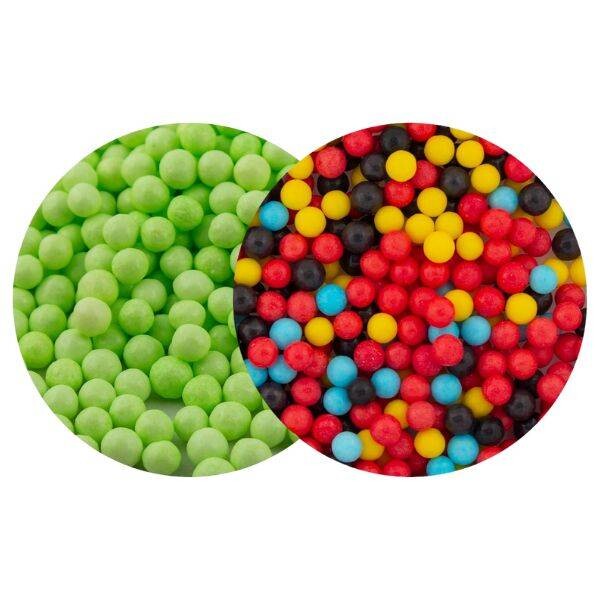 SweetArt cukrové perly světle zelené a Cars mix 5 mm (120 g)