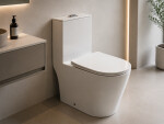 CERANO - WC kombi Marmo, Double Vortex - vírové splachování + Slim/SoftClose sedátko - spodní/zadní odpad - bílá lesklá - 70x36 CER-680360