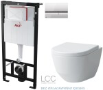 ALCADRAIN Sádromodul - předstěnový instalační systém s chromovým tlačítkem M1721 + WC LAUFEN PRO LCC RIMLESS + SEDÁTKO AM101/1120 M1721 LP2