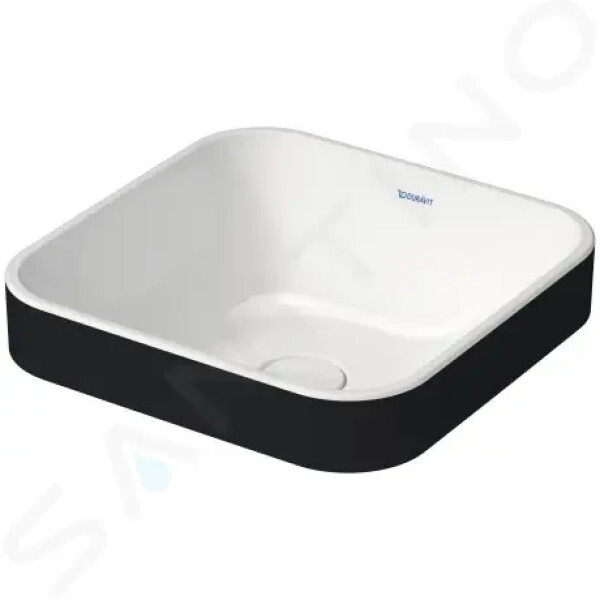 DURAVIT - Happy D.2 Plus Umyvadlová mísa zápustná, 400x400 mm, bez přepadu, WonderGliss, bílá/antracit mat 23594061001