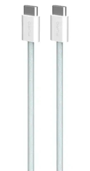 Puro Fabrik FABK4 světle modrá / Datový kabel USB-C na USB-C / 60 W / 1,5 m