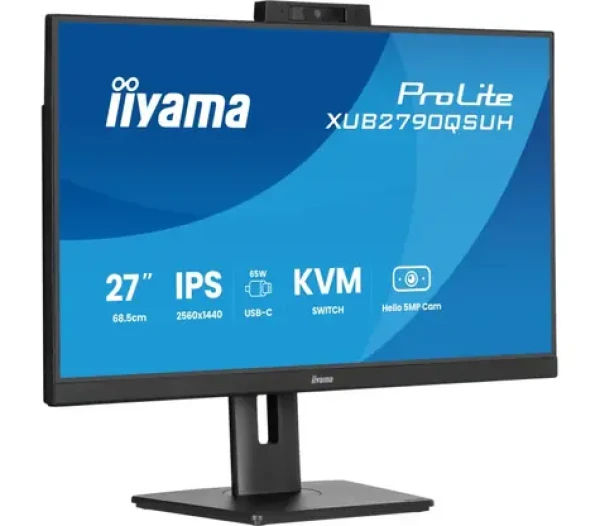 27" IIYAMA ProLite XUB2790QSUH-B2 černá / IPS / 2560x1440 / 16:9 / 0.4ms / 1300:1 / 250cd / repro / HDMI / DP / USB-C (XUB2790QSUH-B2)