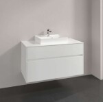 VILLEROY & BOCH - Collaro Umyvadlová skříňka, 100x55x50 cm, 2 zásuvky, Glossy White C01600DH