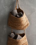 House Doctor Úložné závěsné košíky Ramla Natural, přírodní barva, textil