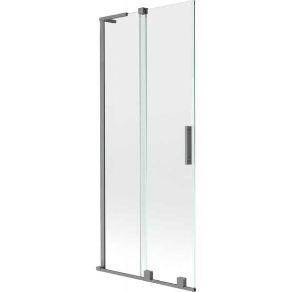 MEXEN/S - Velar L dvoukřídlá posuvná vanová zástěna 85 x 150, transparent, grafit metal 896-085-003-01-95