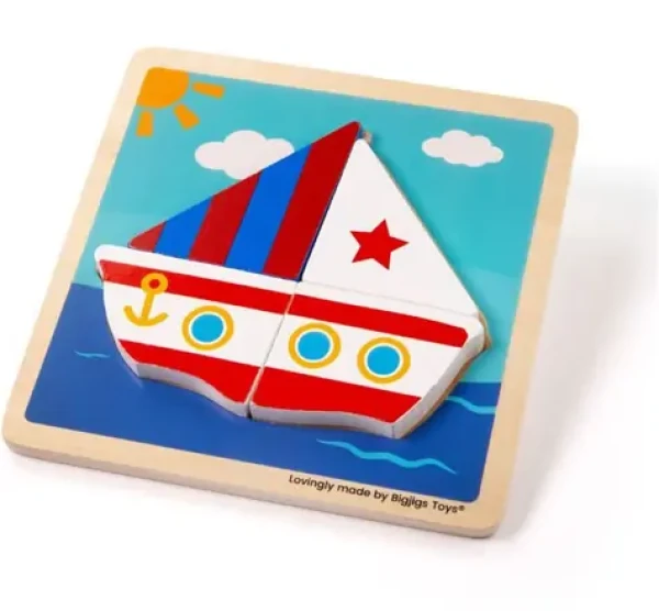 Bigjigs Toys Vkládací puzzle Plachetnice