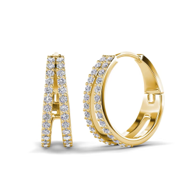 Elenys pozlacené náušnice s krystaly Swarovski® 18K žluté zlato
