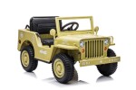 Mamido Dětský elektrický vojenský Jeep Willys 4x4 béžový