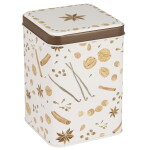 Ib Laursen Plechová dóza Christmas Spices Square, hnědá barva, kov