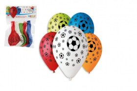 Balonky nafukovací 12" Fotbal 5 ks v sáčku