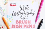 Popisovač Pentel Touch Brush - hnědý