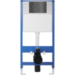 CERANO - Kompletní WC set Profi/Cesso - černá matná - WC tlačítko Line/Tmavě šedá - předstěnová instalace - 49x36 CER-8050BD84277