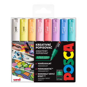 Posca sada popisovačů PC-1M, 0,7 - 1 mm, pastelové barvy (8 ks)