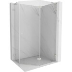 MEXEN/S - Lunar L sprchový kout pětiboký křídlový pravá 80 x 90, transparent, nikl kartáčovaný 831L-080P-090L-97-00-P