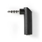 Nedis Stereo audio adaptér jack 3.5 mm (M) - jack 3.5 mm (F) 10 ks černá / 90° úhel / poniklovaný (CAGP22980BK)