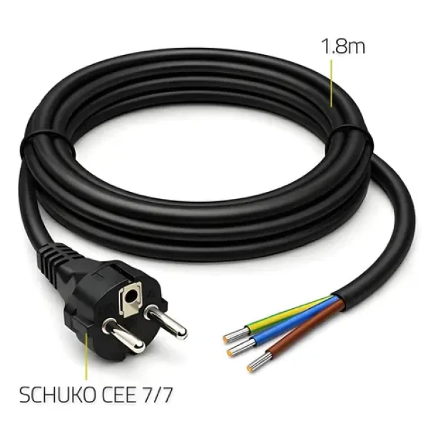 Napájecí kabel SCHUKO CEE 7/7 (E/F) 1,8 m / Napájecí kabel / měď / 3x1,0 mm2 (54597)