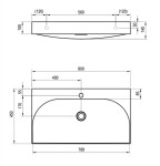 RAVAK - Lite Umyvadlo 80x45 cm, bez přepadu, otvor pro baterii, bílá XJX01280005