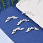 Kovová andělská křídla - stříbrná - 6 x 21 x 2,5 mm - 1 ks