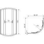 KERRA - Sprchový kout bez vaničky Aruba GL 90, chrom 5907548124753