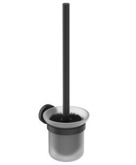IDEAL STANDARD - IOM WC štětka nástěnná s držákem, černá/satinované sklo A9119XG